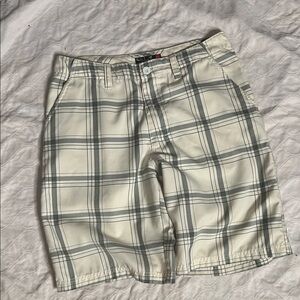 Quiksilver Checkered White and Gray Shorts